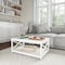 Hastings Home 2-tier Coffee Table with White Wood, Low Profile and X-Leg Design Room Furniture, Storage, Display 492379YWS - alternate 1